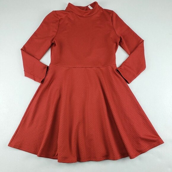 Free People Fit & Flare Dress Orange Womens Medium Long Sleeve Cutout Back - Picture 3 of 14